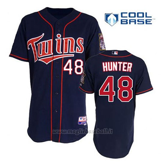 Maglia Baseball Uomo Minnesota Twins Torii Hunter 48 Blu Blu Alterner 1ªCool Base